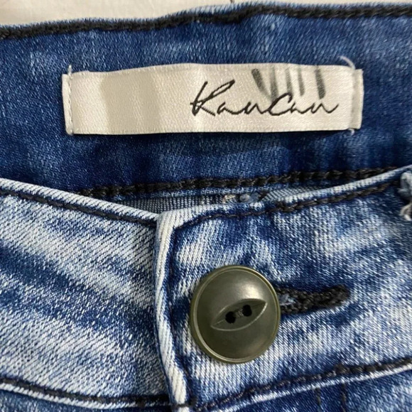 KanCan Distressed Skinny 3/25 Dark Wash Jeans - Picture 5 of 6